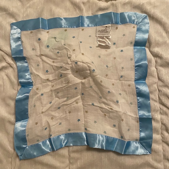 New Aden + Anais Bunny Rabbit Blue Stars Muslin Baby Lovey Security Blanket - Picture 3 of 4
